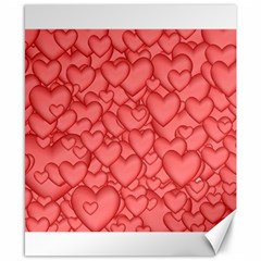 Background Hearts Love Canvas 8  X 10  by Nexatart