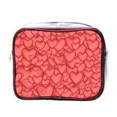 Background Hearts Love Mini Toiletries Bags by Nexatart