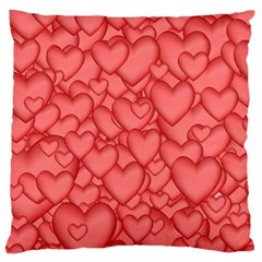 Background Hearts Love Large Cushion Case (one Side) by Nexatart