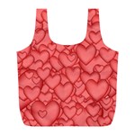 Background Hearts Love Full Print Recycle Bags (L)  Front