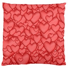 Background Hearts Love Large Flano Cushion Case (two Sides) by Nexatart