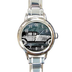 Vintage Car Automobile Auburn Round Italian Charm Watch by Nexatart