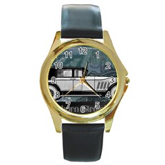 Vintage Car Automobile Auburn Round Gold Metal Watch by Nexatart