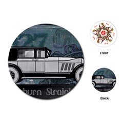 Vintage Car Automobile Auburn Playing Cards (round)  by Nexatart