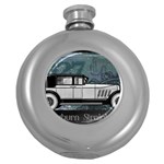 Vintage Car Automobile Auburn Round Hip Flask (5 oz) Front