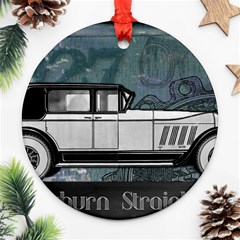 Vintage Car Automobile Auburn Round Ornament (two Sides) by Nexatart