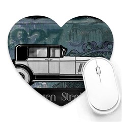 Vintage Car Automobile Auburn Heart Mousepads by Nexatart