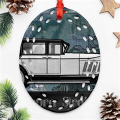 Vintage Car Automobile Auburn Oval Filigree Ornament (two Sides) by Nexatart