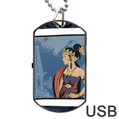 Java Indonesia Girl Headpiece Dog Tag Usb Flash (one Side) by Nexatart