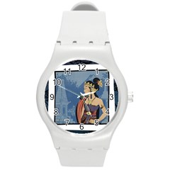 Java Indonesia Girl Headpiece Round Plastic Sport Watch (m) by Nexatart