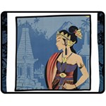 Java Indonesia Girl Headpiece Double Sided Fleece Blanket (Medium)  58.8 x47.4  Blanket Back