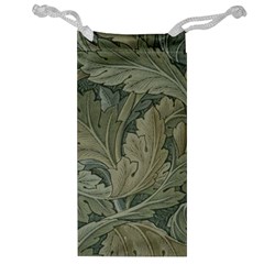 Vintage Background Green Leaves Jewelry Bag by Nexatart