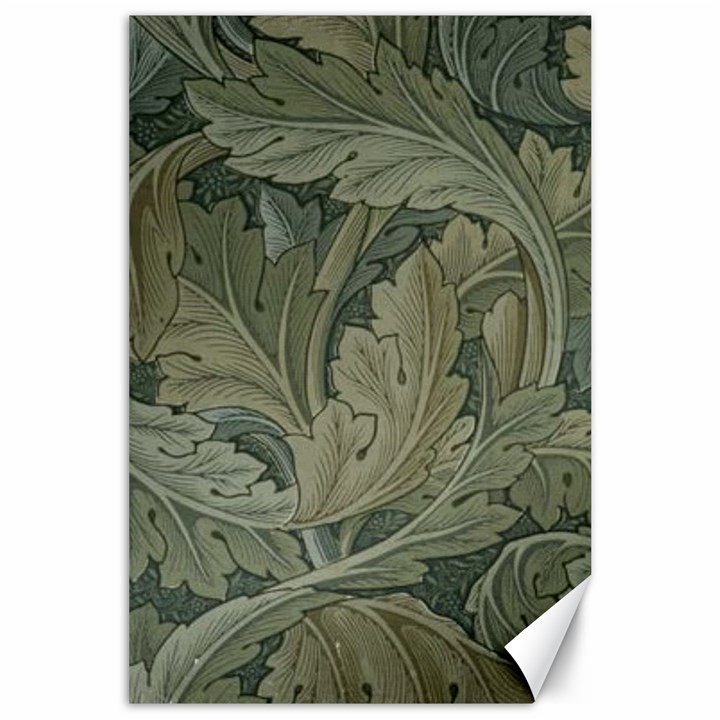 Vintage Background Green Leaves Canvas 24  x 36 