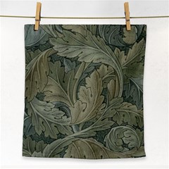 Vintage Background Green Leaves Face Towel by Nexatart