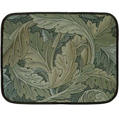 Vintage Background Green Leaves Double Sided Fleece Blanket (mini)  by Nexatart