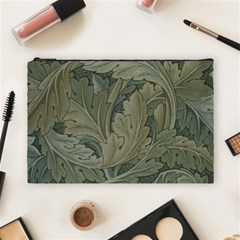 Vintage Background Green Leaves Cosmetic Bag (large)  by Nexatart