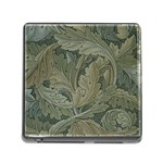 Vintage Background Green Leaves Memory Card Reader (Square) Front