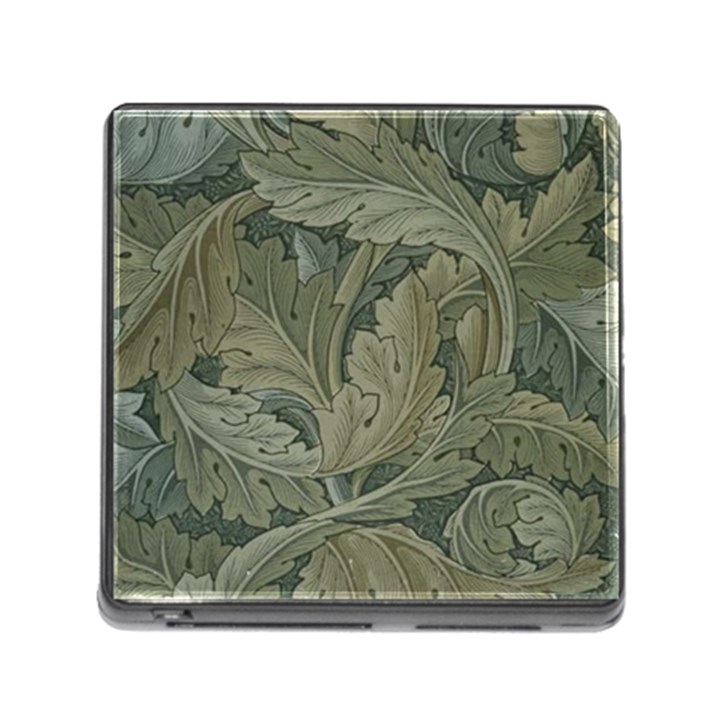 Vintage Background Green Leaves Memory Card Reader (Square)