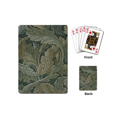 Vintage Background Green Leaves Playing Cards (mini)  by Nexatart