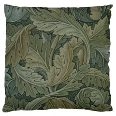 Vintage Background Green Leaves Large Flano Cushion Case (one Side) by Nexatart