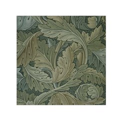 Vintage Background Green Leaves Small Satin Scarf (square) by Nexatart