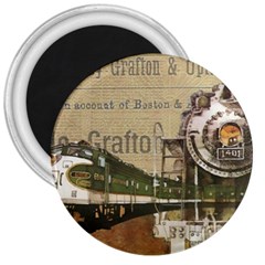 Train Vintage Tracks Travel Old 3  Magnets by Nexatart