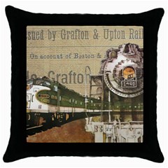 Train Vintage Tracks Travel Old Throw Pillow Case (black) by Nexatart