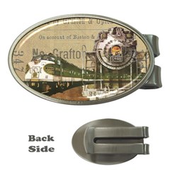 Train Vintage Tracks Travel Old Money Clips (oval)  by Nexatart