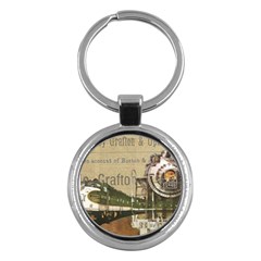 Train Vintage Tracks Travel Old Key Chains (round)  by Nexatart