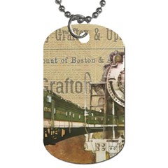 Train Vintage Tracks Travel Old Dog Tag (one Side) by Nexatart