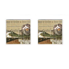 Train Vintage Tracks Travel Old Cufflinks (square) by Nexatart