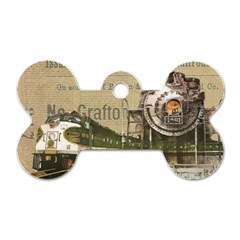 Train Vintage Tracks Travel Old Dog Tag Bone (one Side) by Nexatart