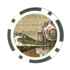 Train Vintage Tracks Travel Old Poker Chip Card Guard by Nexatart