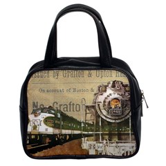 Train Vintage Tracks Travel Old Classic Handbags (2 Sides) by Nexatart