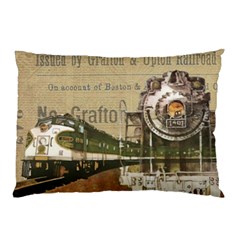 Train Vintage Tracks Travel Old Pillow Case by Nexatart