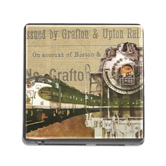 Train Vintage Tracks Travel Old Memory Card Reader (square) by Nexatart