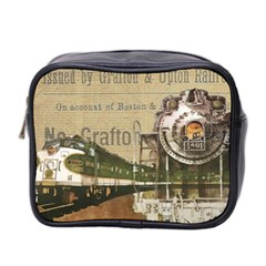 Train Vintage Tracks Travel Old Mini Toiletries Bag 2-side by Nexatart