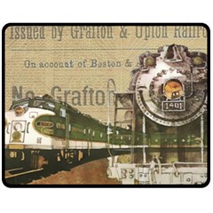 Train Vintage Tracks Travel Old Fleece Blanket (medium)  by Nexatart