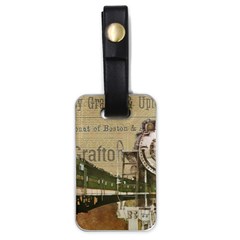 Train Vintage Tracks Travel Old Luggage Tags (one Side)  by Nexatart