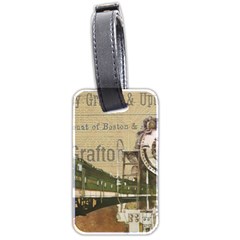 Train Vintage Tracks Travel Old Luggage Tags (two Sides) by Nexatart