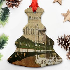 Train Vintage Tracks Travel Old Christmas Tree Ornament (two Sides) by Nexatart