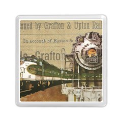 Train Vintage Tracks Travel Old Memory Card Reader (square)  by Nexatart