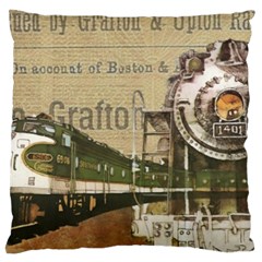 Train Vintage Tracks Travel Old Large Cushion Case (one Side) by Nexatart