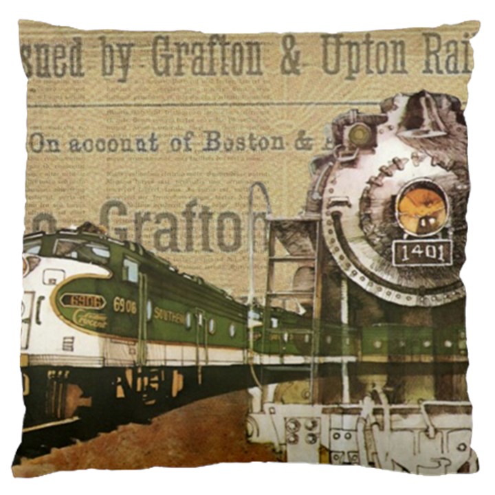 Train Vintage Tracks Travel Old Large Flano Cushion Case (One Side)