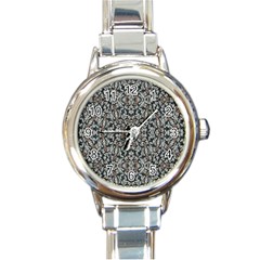 Ornate Pattern Mosaic Round Italian Charm Watch by dflcprints