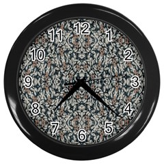 Ornate Pattern Mosaic Wall Clocks (black) by dflcprints