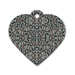 Ornate Pattern Mosaic Dog Tag Heart (one Side) by dflcprints