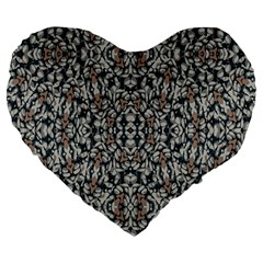 Ornate Pattern Mosaic Large 19  Premium Heart Shape Cushions by dflcprints