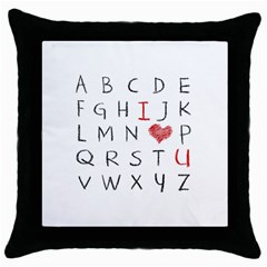 Love Alphabet Throw Pillow Case (black) by Valentinaart