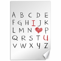 Love Alphabet Canvas 12  X 18   by Valentinaart